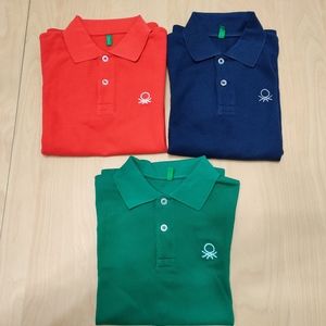 Set of 3 Benetton Polo Shirts